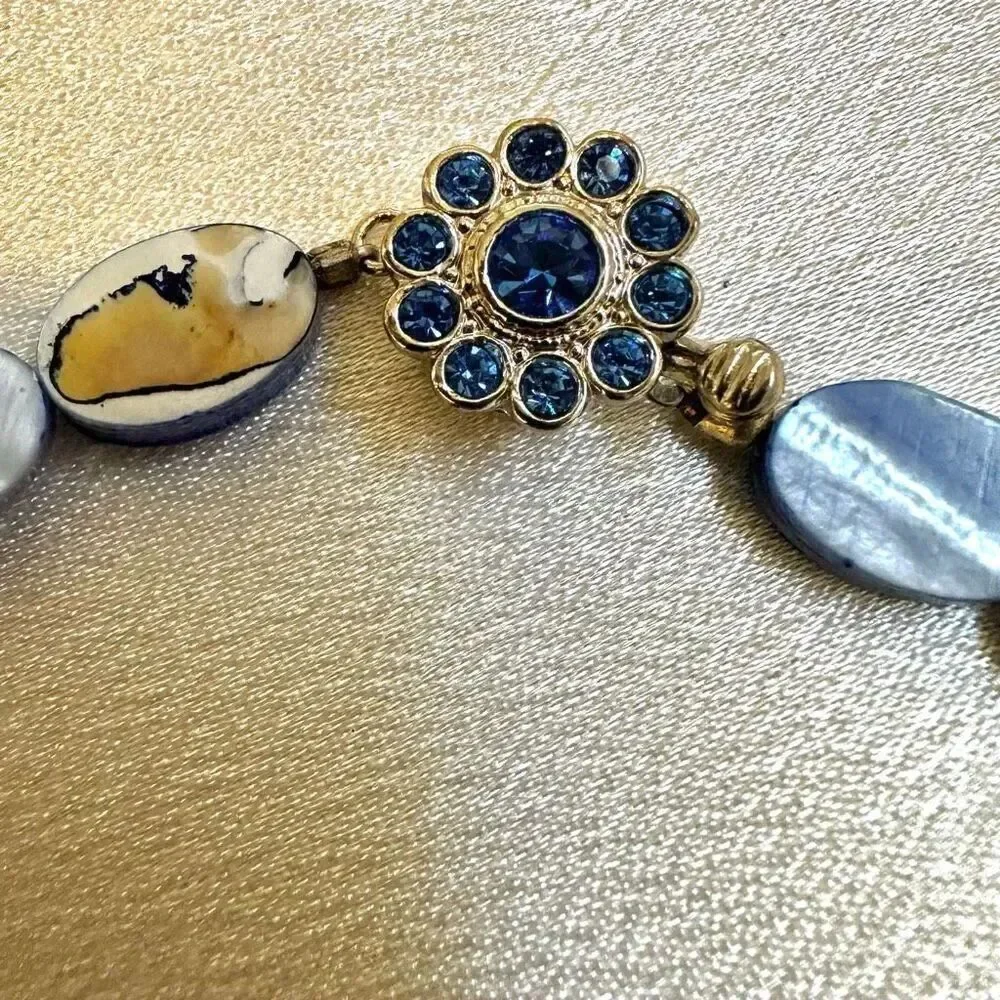Blue oval Abalone necklace